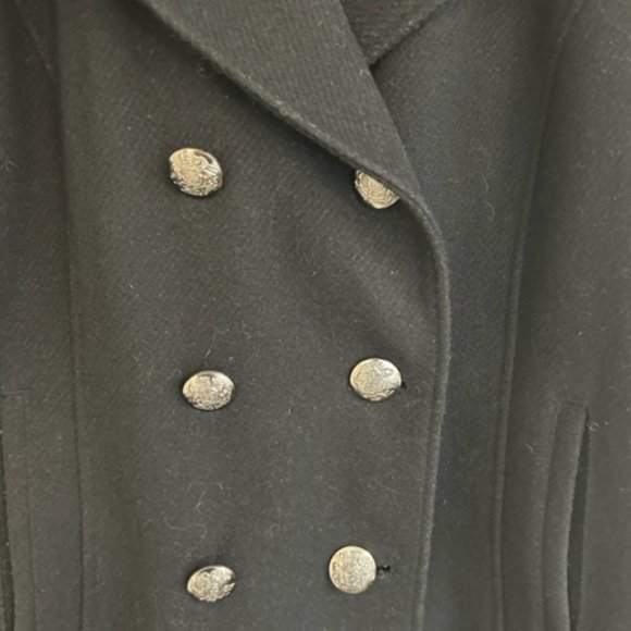 Banana Republic Navy Blue Wool Blend Double Breasted Peacoat- Size Small - Picture 4 of 10